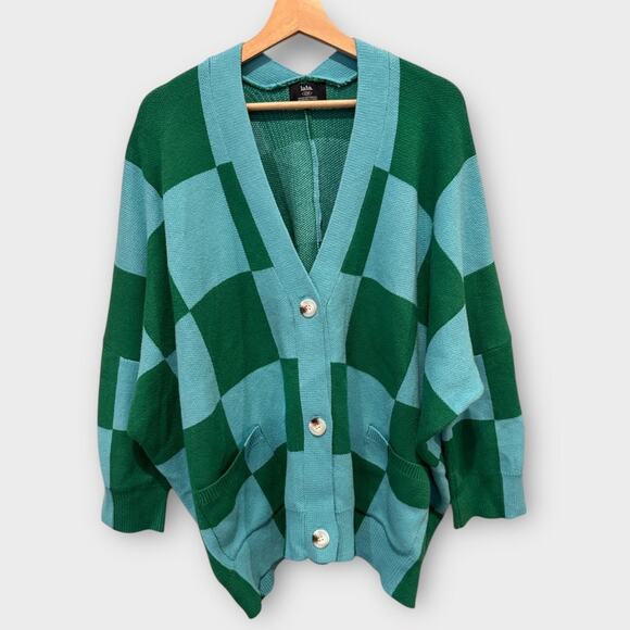 Dressed in Lala Love You Oversize Checkerboard Cardigan Size S/M - Picture 10 of 14